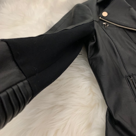 Bebe Lamb Leather Moto Jacket - Picture 3 of 8